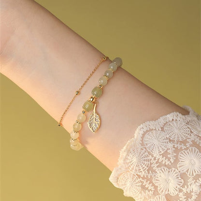 🔥💞Wotian Jade Lucky Gold Leaf Bangle