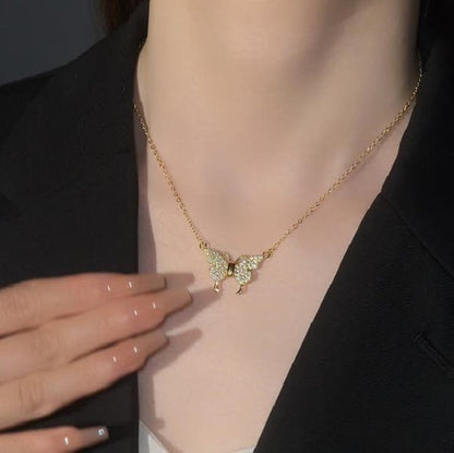 Magnetic Butterfly Patchwork Necklace