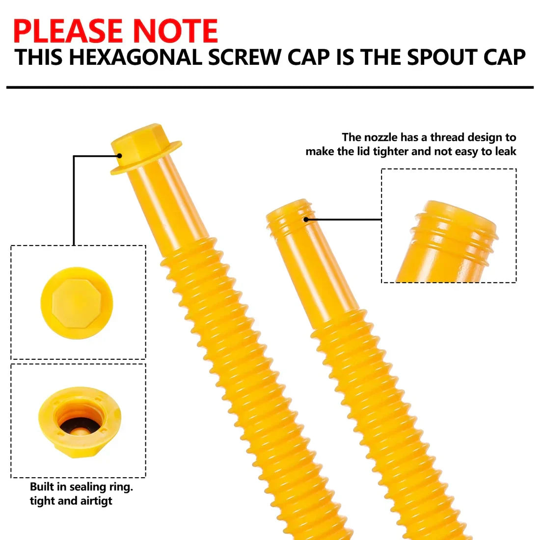 🔥LAST DAY PROMOTION SAVE 49%🔥Upgraded Replacement Gas Can Spout with Flexible Nozzle, Fit for Most 1/2/5/10 Gal Can