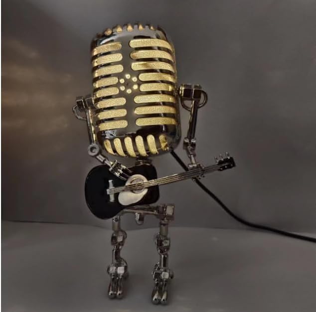 🔥🔥Vintage Metal Microphone Robot Desk Lamp