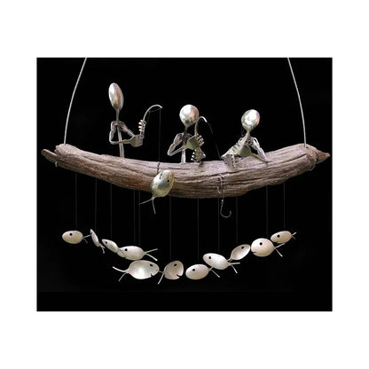 ❤️Handcrafted Fisherman's Spoon Fish Sculpture Wind Chime