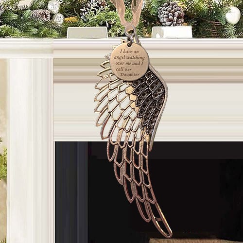 Memorial Ornaments Angel Wings -"I Have An Angel Watching Over Me And I Call Him XX"Ornament
