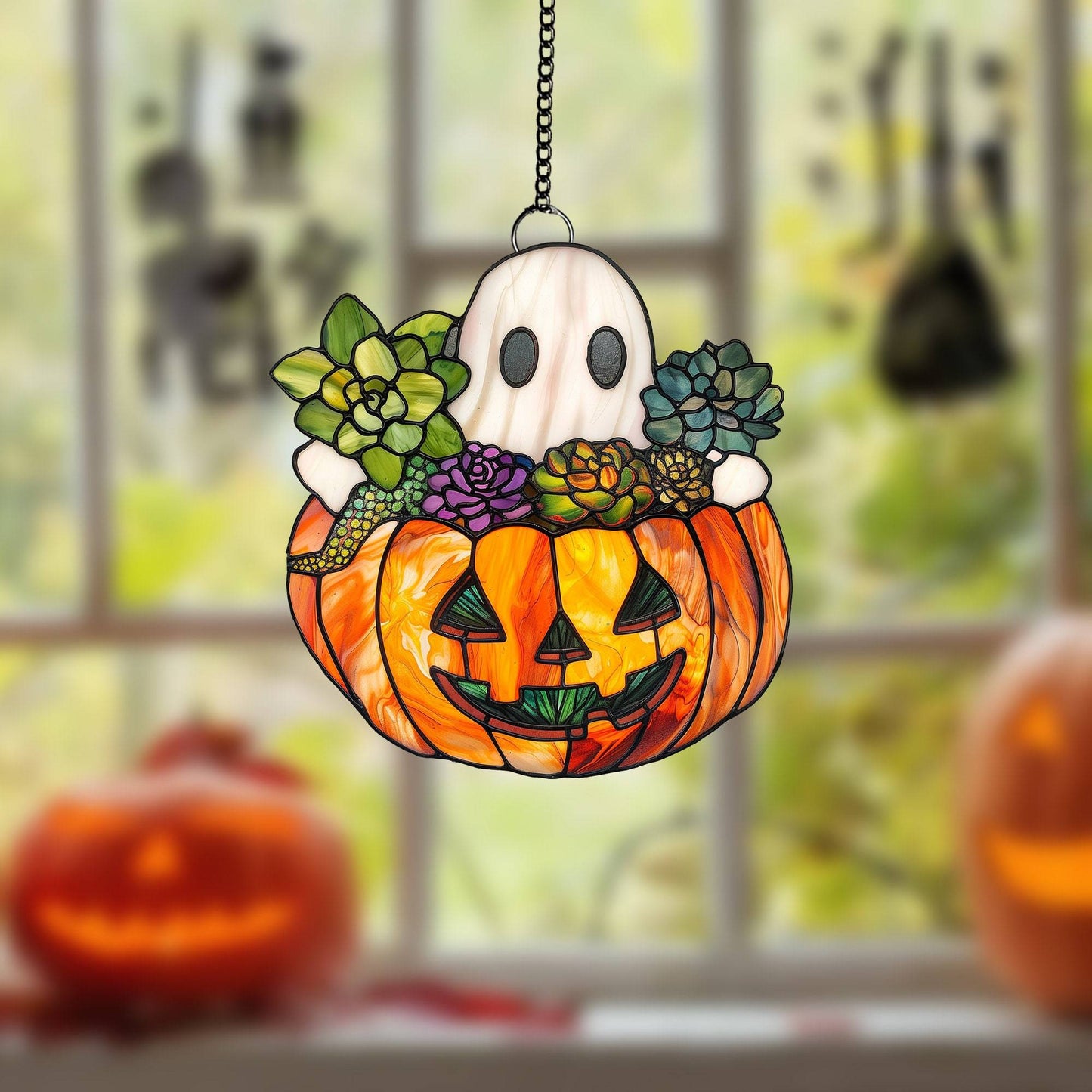 🤣👻Funny Middle Finger Ghost Window Decor