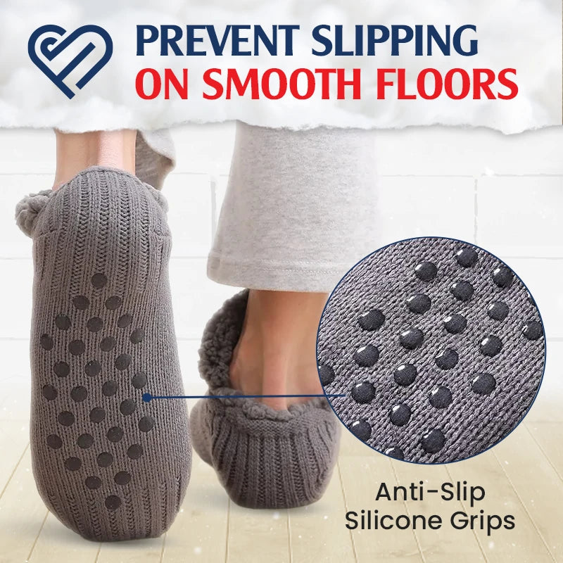 Fleece-Lined Non-Slip Thermal Slippers Socks