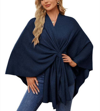 🔥Last 4 hours 57% OFF -Elegant Shawl Wraps Soft Open Front Poncho Sweater