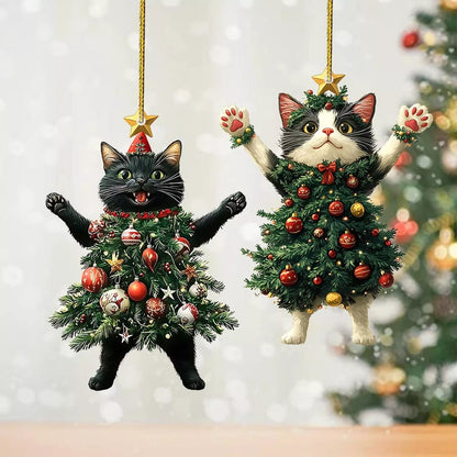 🔥Last Day Promotion 49% OFF🎁Funny Black and White Cats Christmas Ornament (Limited Handmade 200pcs)