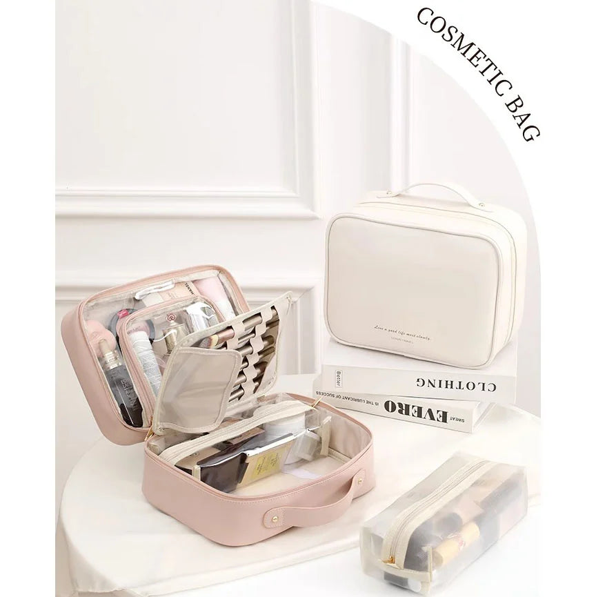 Multi-Compartment Toiletry Cosmetics Bag