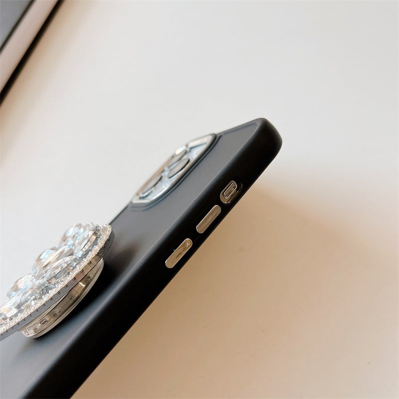 Heart Rhinestone Stand Bracelet Case Cover For iPhone