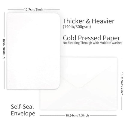 Blank Watercolor Cards and Envelopes