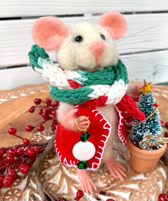 ⏰Limited Edition Hot Sale 50% Off - Handmade Christmas Needle felted Mouse