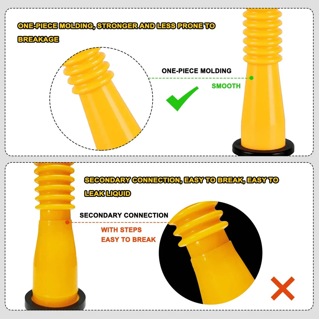🔥LAST DAY PROMOTION SAVE 49%🔥Upgraded Replacement Gas Can Spout with Flexible Nozzle, Fit for Most 1/2/5/10 Gal Can