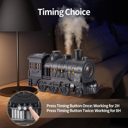 Humidifiers for Bedroom, Cool Quiet Steam Train Looking Mist Air Humidifier Diffuse