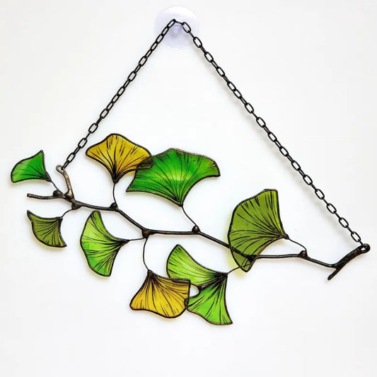 ✨Ginkgo Leaf Stained Glass Sun Catcher
