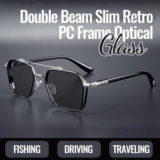 Double Beam Slim Retro PC Frame Optical Glass