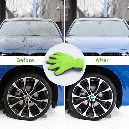 Double-sided five-finger car wash gloves