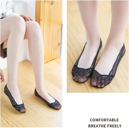 🧦 Lace No Show Liner Socks for Women