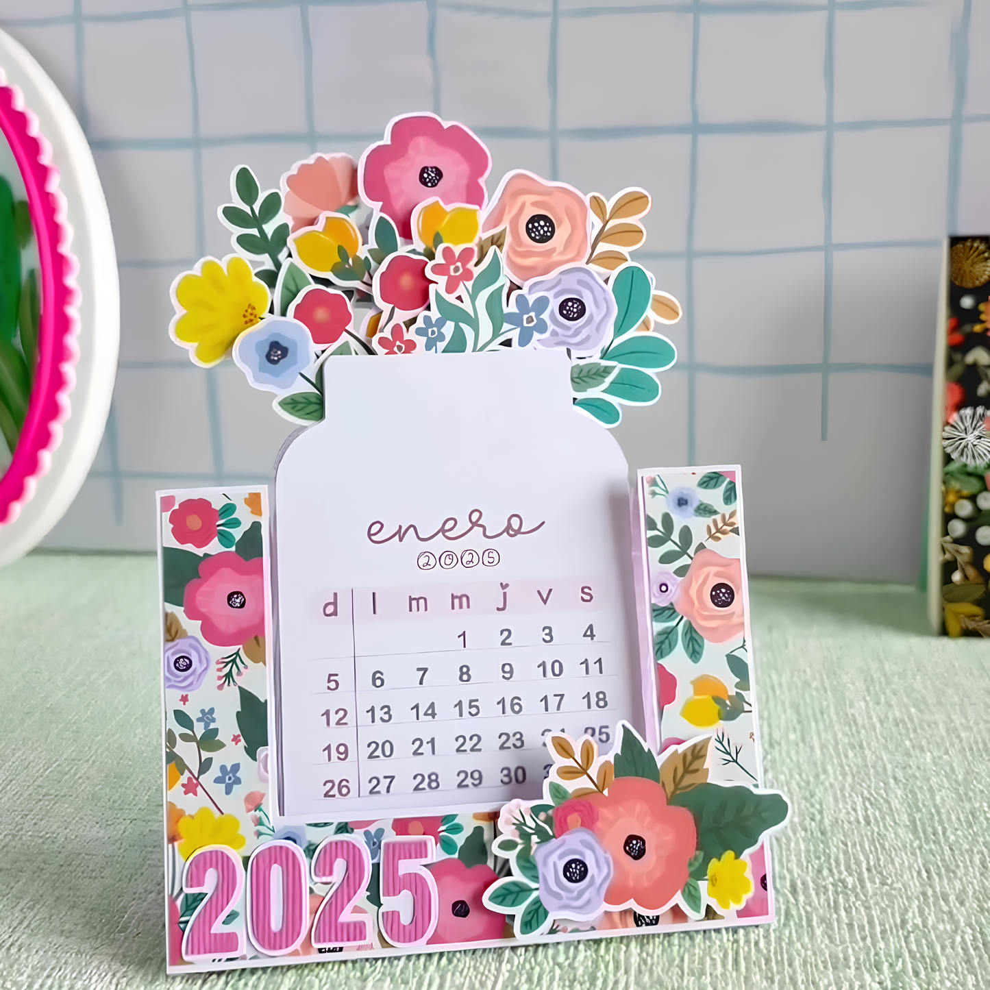 🌷Best Christmas Gift🎁--2025 Bloomy Flowers Desk Calendar📅