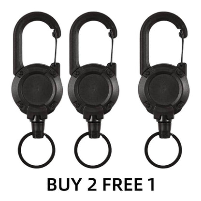 Outdoor Automatic Retractable Wire Rope Luya Tactical Keychain