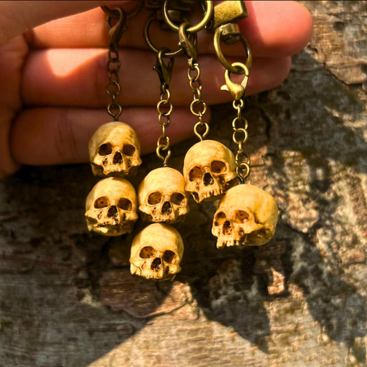 Hand-Painted Skull Keychain for Punk Style
