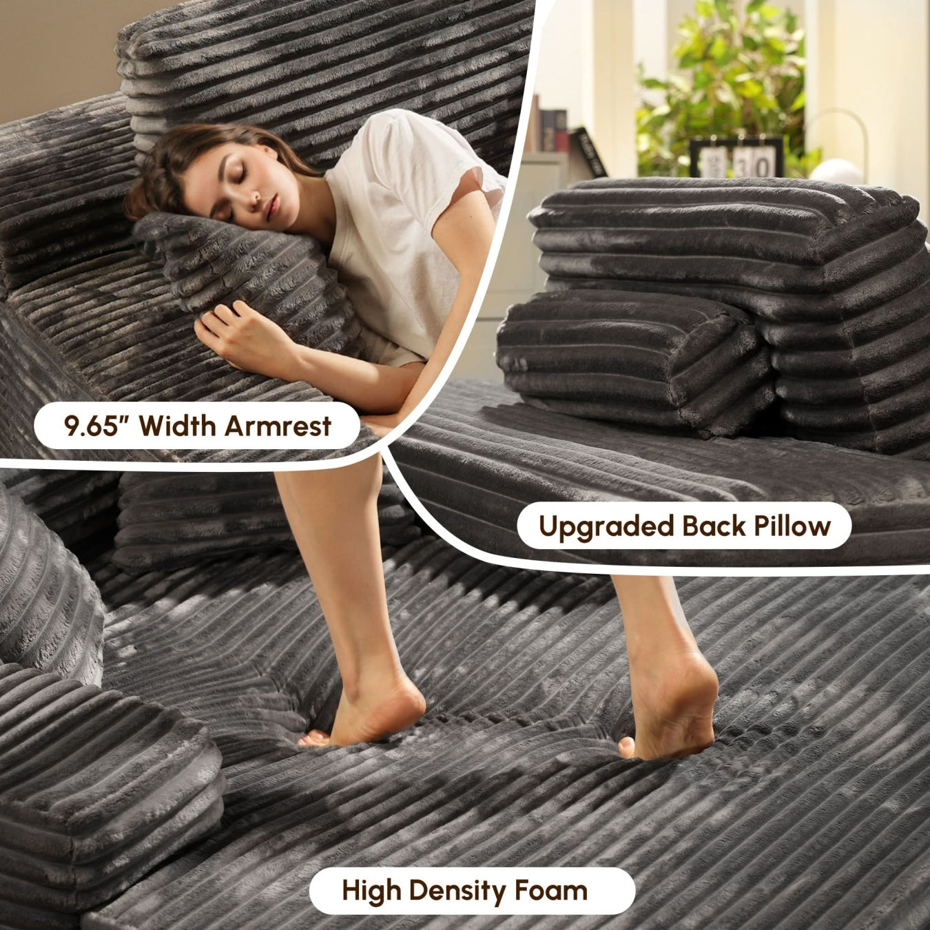 CozyNest Oversized Indoor Chaise Lounge