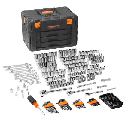 ProMax Mechanics Tool Set – 450-Piece SAE & Metric Kit with Storage Case