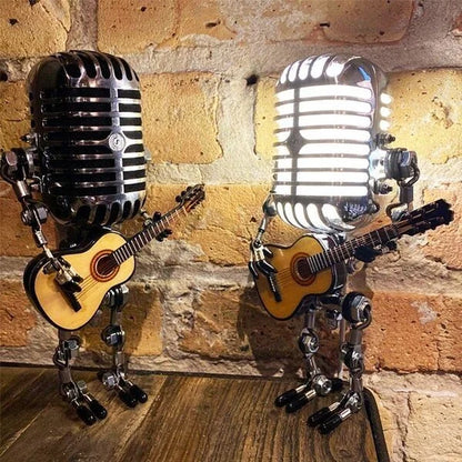 🎙Vintage Metal Microphone Robot Desk Lamp🎸