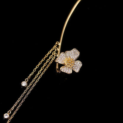 🔥🎁2024-Hot Sale🎁Butterfly Flower Tassel Shiny Zircon Earrings