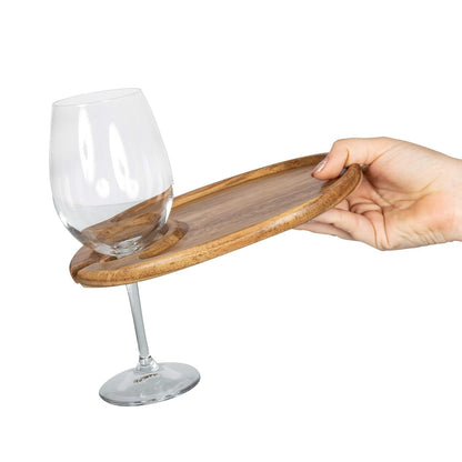 Wine Appetizer Plates, Cocktail Plate with Glass Holder,