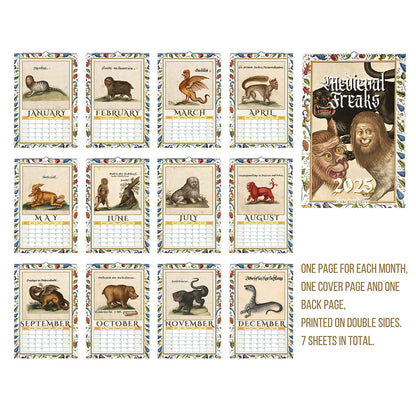 2025 Medieval Freaks Wall Calendar📅