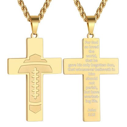 🔥LAST DAY 49% OFF - American Football Cross Bible Pendant