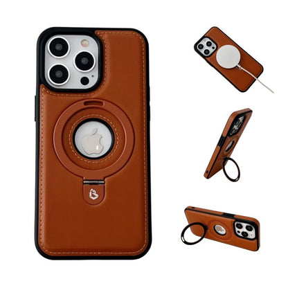 (🔥Last Day Promotion )🔥Full-Coverage Shockproof Leather Magnetic Stand iPhone Case