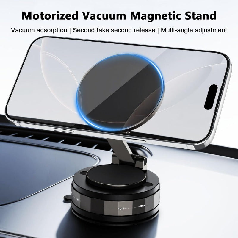 Magnetic Suction Mount – Foldable 360° Phone Holder with Vacuum Lock