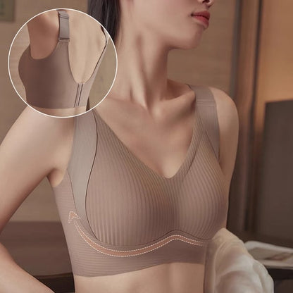 🔥Women's Ribbed Push Up Adjustable Wireless Bra