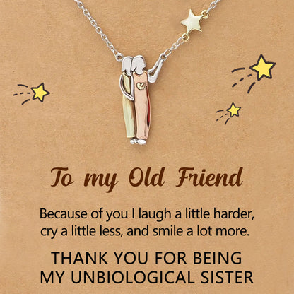 FOR FRIEND - THANK YOU FOR BEING MY UNBIOLOGICAL SISTER SISTER STAR PENDANT NECKLACE