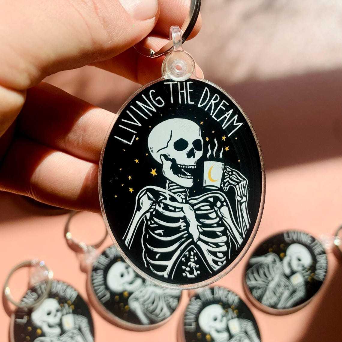 ☠️Funny Motivational Skeleton Keychain