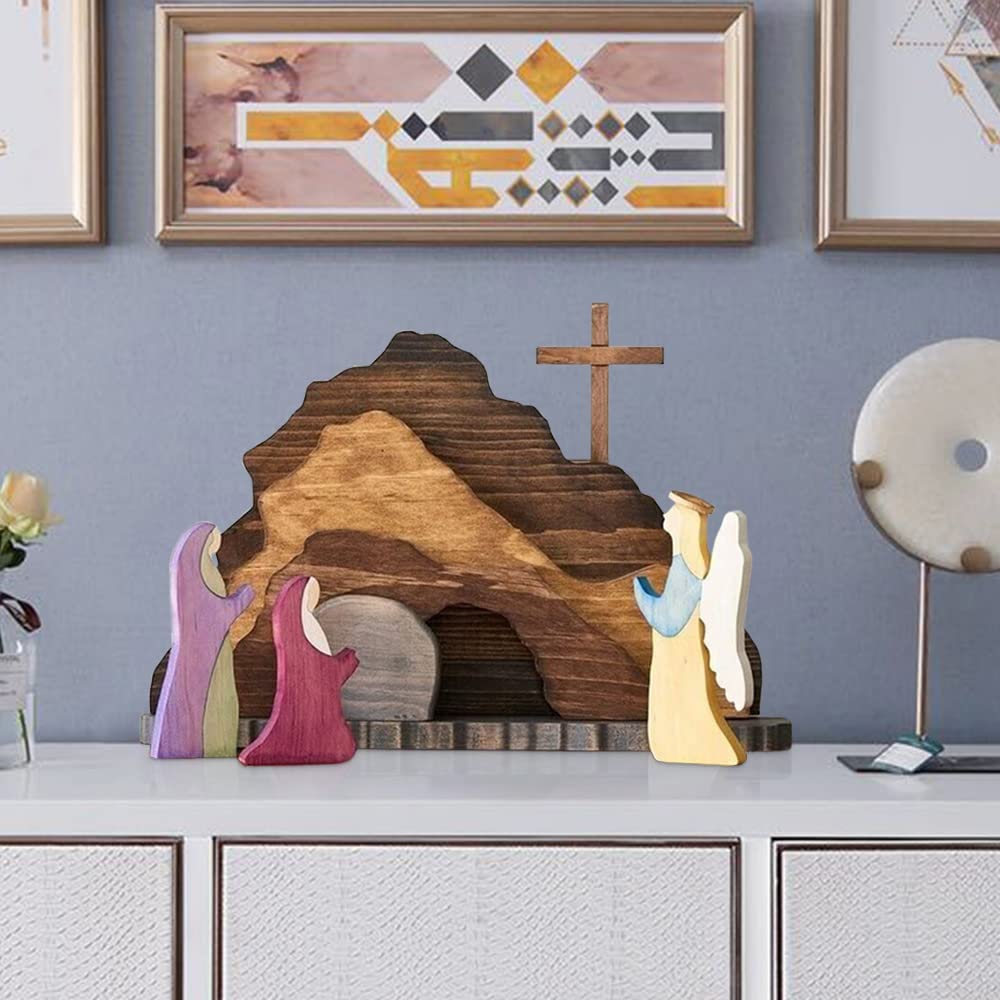 💕Handmade Jesus Tomb-Easter Scene Wooden Decoration