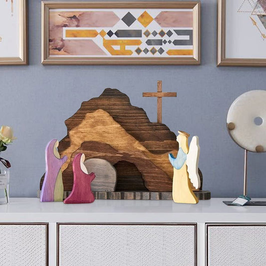 💕Handmade Jesus Tomb-Easter Scene Wooden Decoration