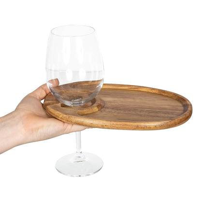 Wine Appetizer Plates, Cocktail Plate with Glass Holder,