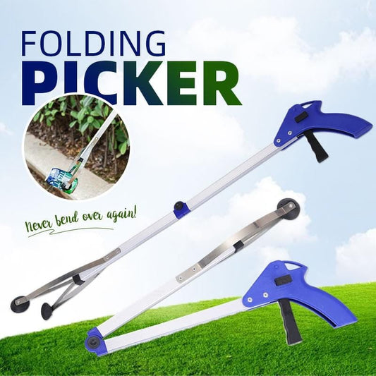 Foldable long handle aluminum alloy object picker