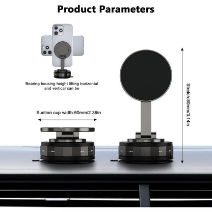 Magnetic Suction Mount – Foldable 360° Phone Holder with Vacuum Lock