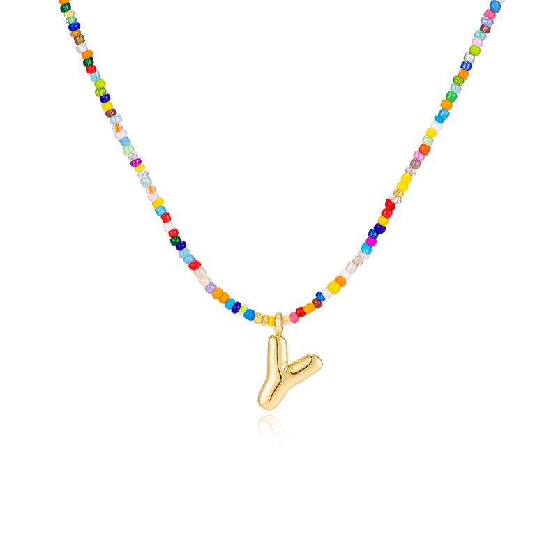 Custom Beaded Initial Necklace