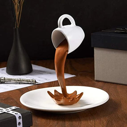 Magic Floating Spilling Coffee Cup Statue