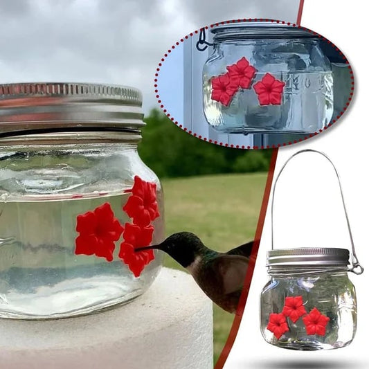 🎉Hot Sale 🎉 Beautiful Mason Jar Hummingbird Feeder W/ Three Ports
