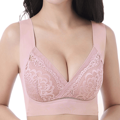 ROSY LIFT BRA –Plus Size Comfort Extra Elastic Wireless Support Lace Bra (Size runs the same as regular bras)