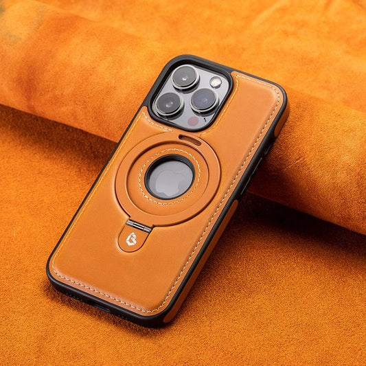 (🔥Last Day Promotion )🔥Full-Coverage Shockproof Leather Magnetic Stand iPhone Case