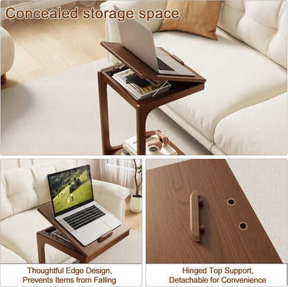 C Shaped End Table for Couch