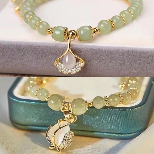 🔥💞Wotian Jade Lucky Gold Leaf Bangle