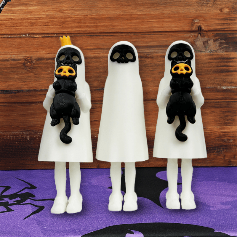 👻3D printed Halloween Ghost and Cat Figurines🐈‍⬛