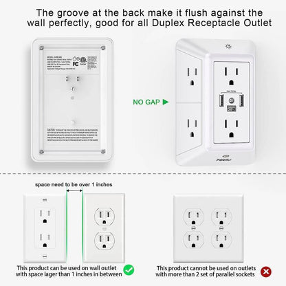 ✨LAST DAY ONLY 49% OFF🔥 Multi Plug Outlet Surge Protector