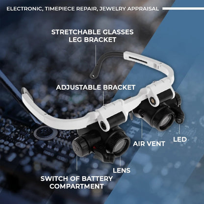 ⚡️Last day - 49% OFF⚡️LED Glasses Magnifier 8x 15x 23x